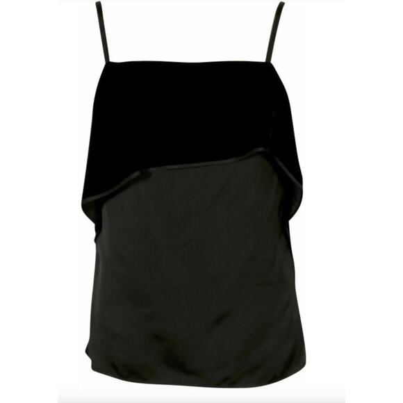 Helmut Lang Layered velvet and sateen camisole - Picture 1 of 9